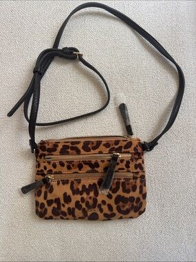 bebe Leopard Print Crossbody with Black Strap - brand new.